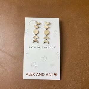 NWT - ALEX AND ANI - Moon Phases Drop Earrings in Silver
